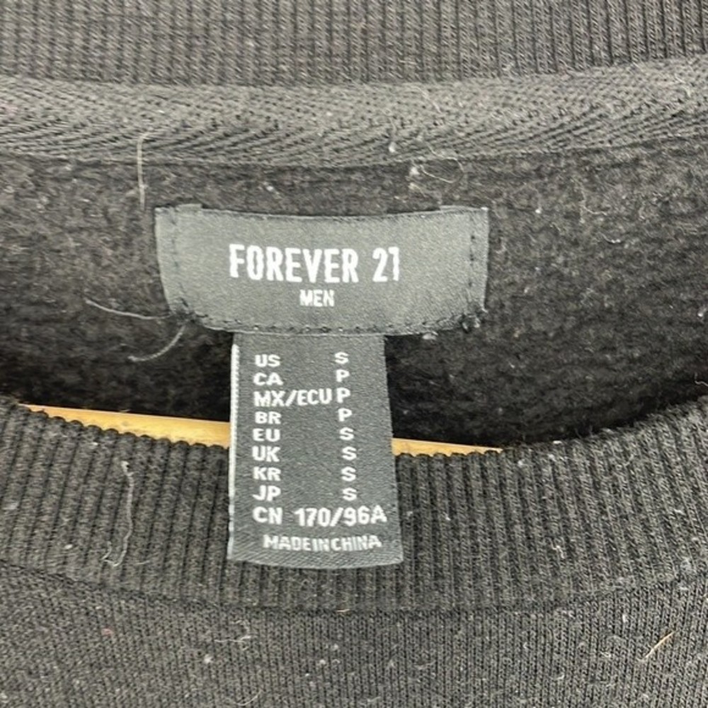 FOREVER 21 MEN spider embroidered crewneck sweater black size SM - Picture 3 of 4